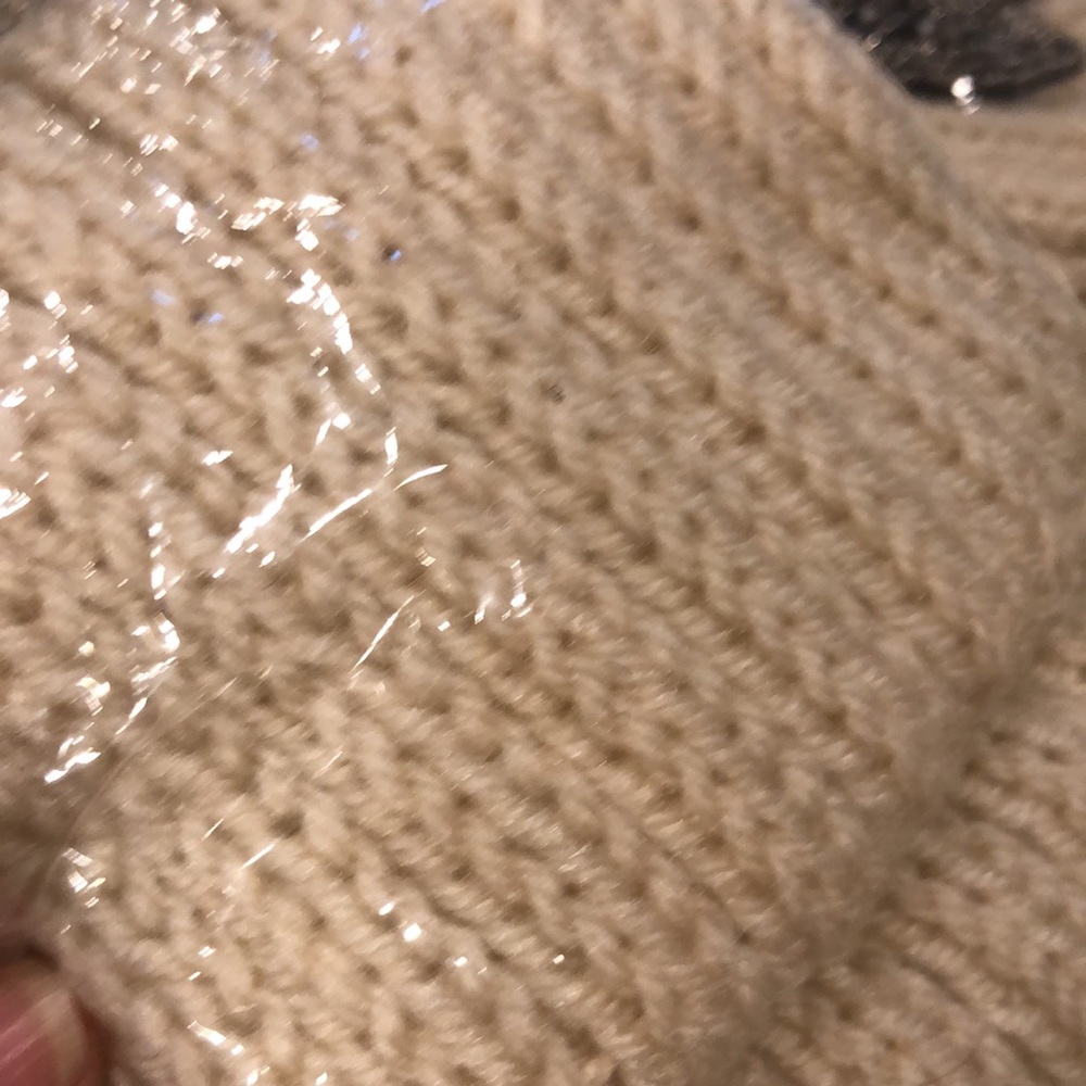 WIDE BEADED WINTER WOOL BLEND KNIT HEADBAND IVORY CREAM NEW IN PACKAGE - Picture 4 of 5